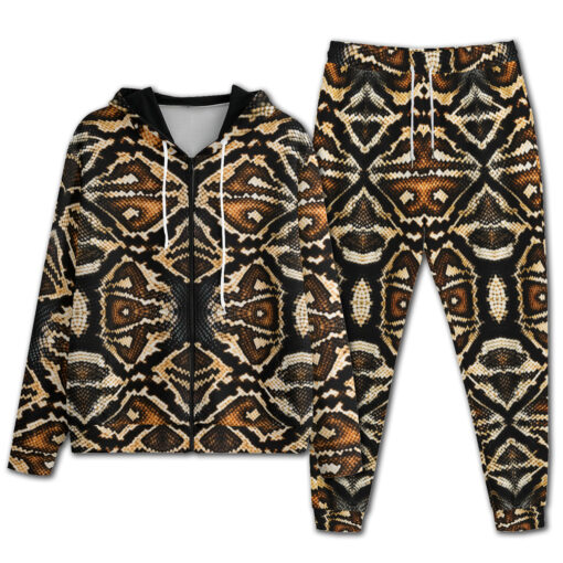 Brown Snake Ornament Men's Tracksuit