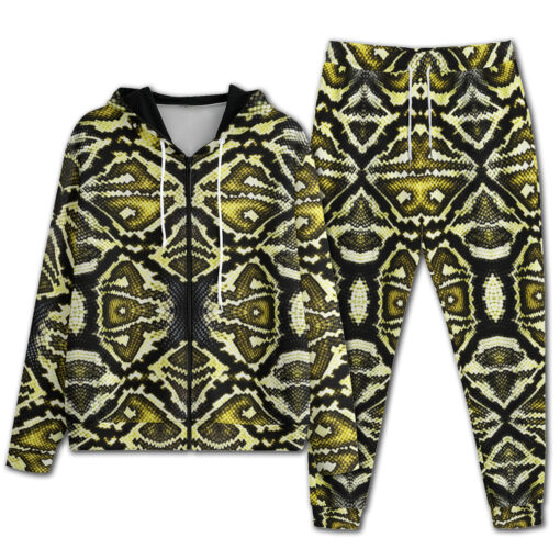 Yellow Snake Ornament Men's Tracksuit