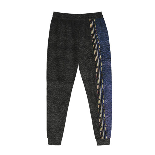 Leather Texture Blue Stripe Men's Tracksuit - Image 3