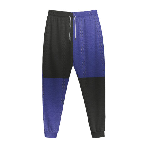 Dual Colors Leather Texture Sweatpants