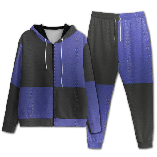 Dual Colors Leather Texture Men's Tracksuit