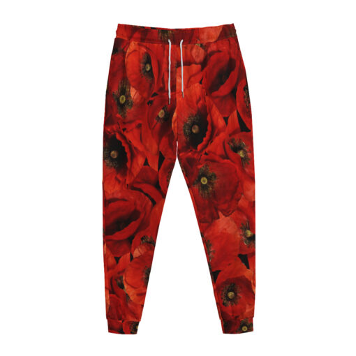 Red Poppies Flowers Sweatpants