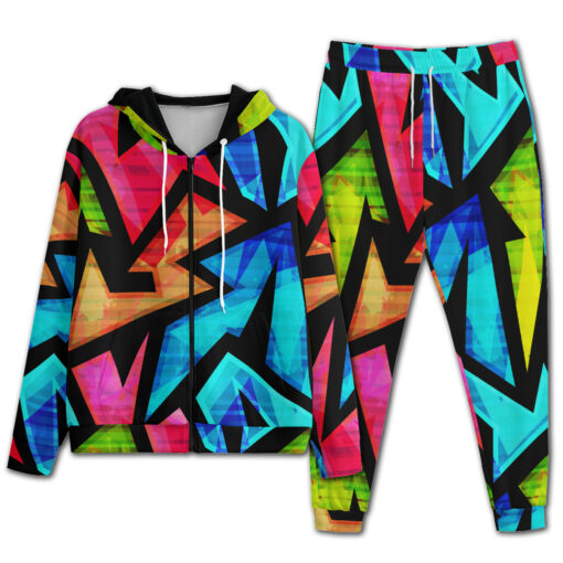 Neon Geometric Grunge Men's Tracksuit