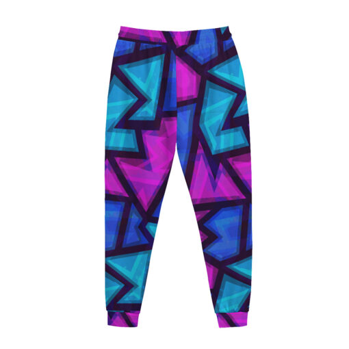 Purple Geometric Grunge Men's Tracksuit - Image 3