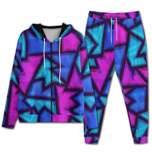 Purple Geometric Grunge Men's Tracksuit