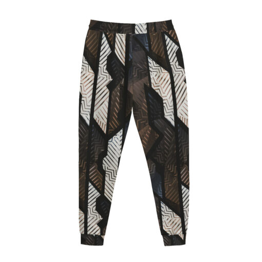 Retro Brown Geometric Sweatpants - Image 2