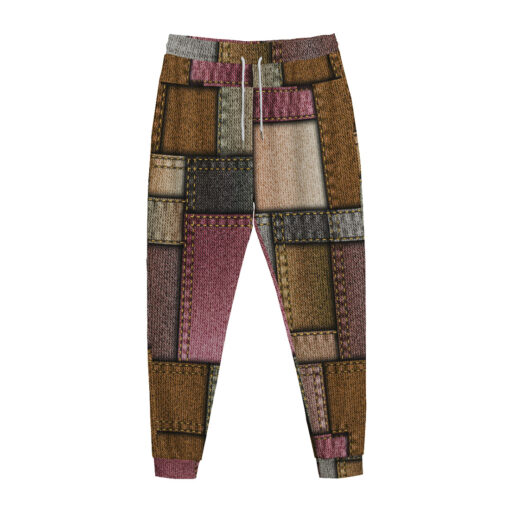 Denim Patchwork Sweatpants