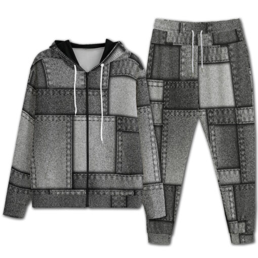 Denim Patchwork Men's Tracksuit