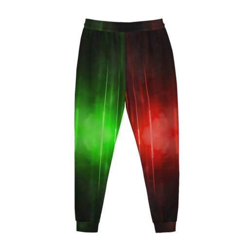 Red Green Smoke Neon Light Sweatpants - Image 2