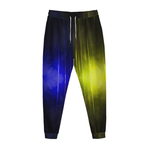 Blue Yellow Smoke Neon Light Sweatpants