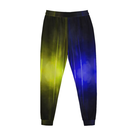 Blue Yellow Smoke Neon Light Sweatpants - Image 2