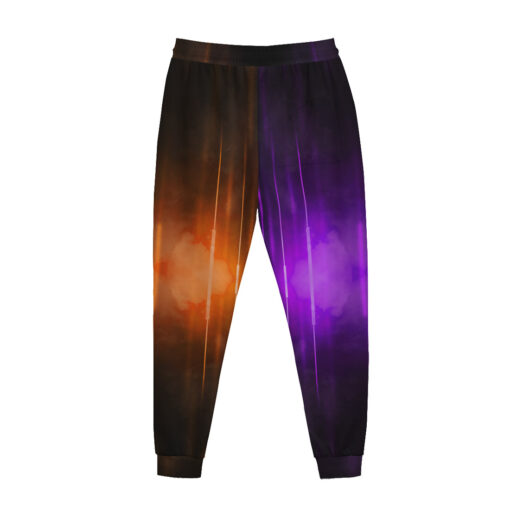 Violet Orange Smoke Neon Light Men's Tracksuit - Image 3