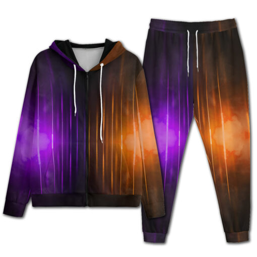 Violet Orange Smoke Neon Light Men's Tracksuit