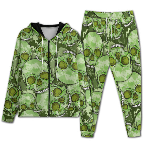 Green Skulls Camouflage Men's Tracksuit