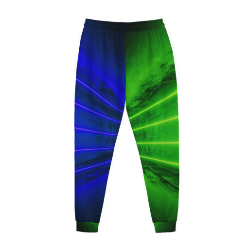 Green Blue Futuristic Neon Sweatpants - Image 2