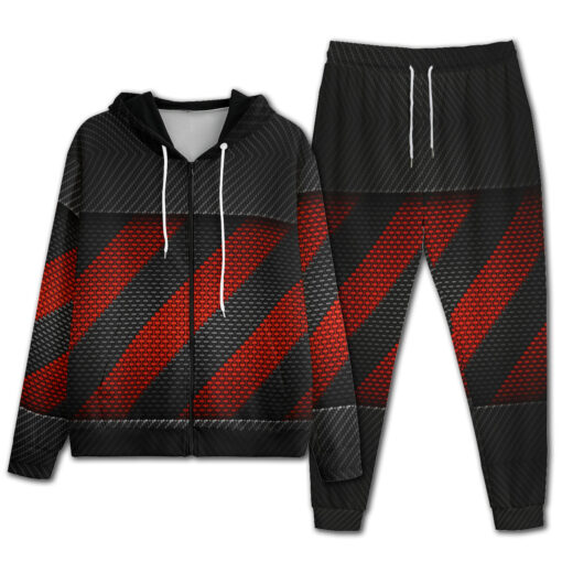 Carbon Fiber Warning Tape Men's Tracksuit