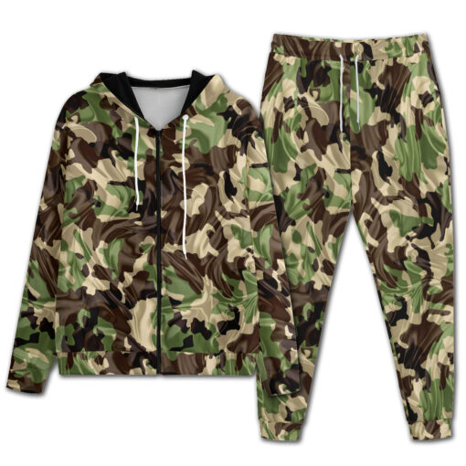 Crumpled Fabric Folds Camouflage Men's Tracksuit