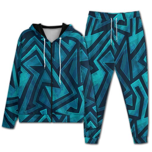 Blue Grunge Maze Men's Tracksuit