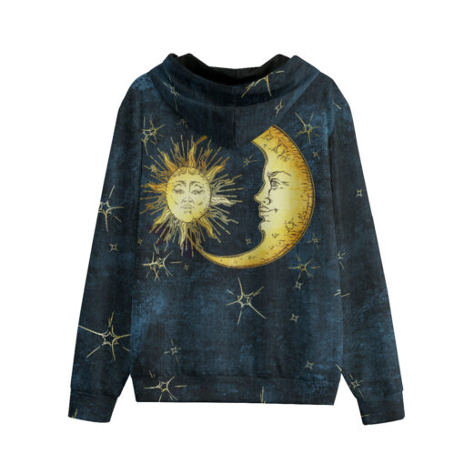 Antique Sun Crescent Moon Zip Up Hoodie - Image 2