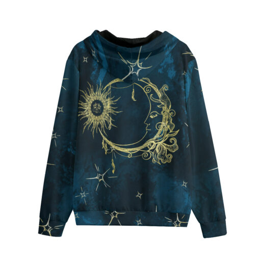 Esoteric Sun Crescent Moon Zip Up Hoodie - Image 2