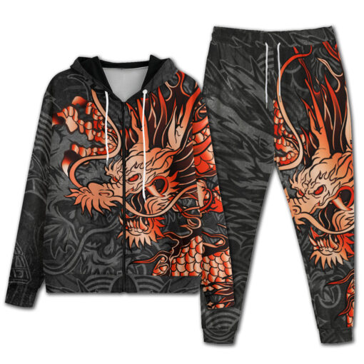 Red Chinese Dragon Men's Tracksuit