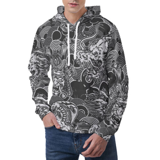 Vintage Snake Dragon Samurai Men's Hoodie