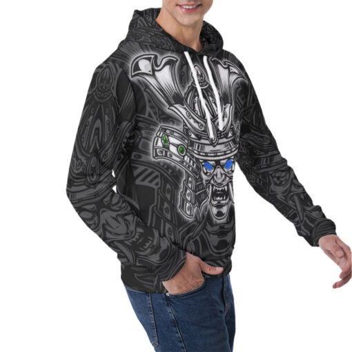 Scary Samurai Warrior Mask Men's Hoodie - Image 2