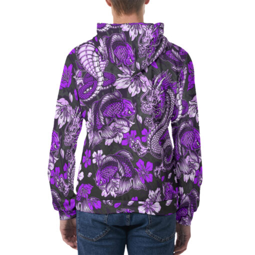 Japanese Dragon Snake Koi Fish Men's Hoodie - Image 4