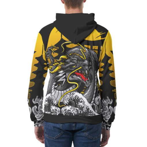 Japanese Art Dragon Men's Hoodie - Image 4