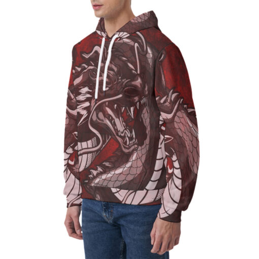 Vintage Asian Dragon Men's Hoodie - Image 3