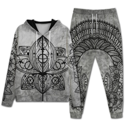 Mehndi Ornament Lotus Flower Men's Tracksuit