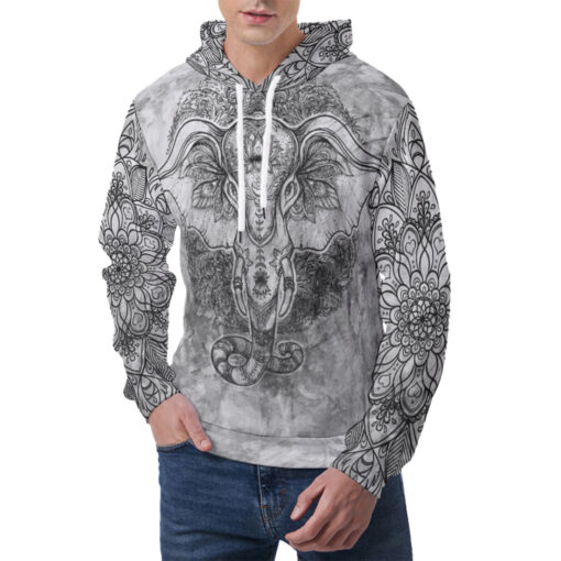 Ethnic Tribal Totem Elephant Men's Hoodie