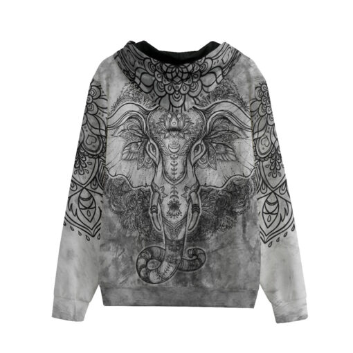 Ethnic Tribal Totem Elephant Zip Up Hoodie - Image 2