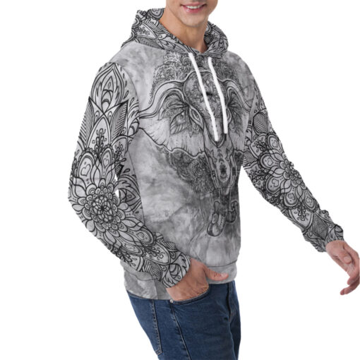 Ethnic Tribal Totem Elephant Men's Hoodie - Image 2