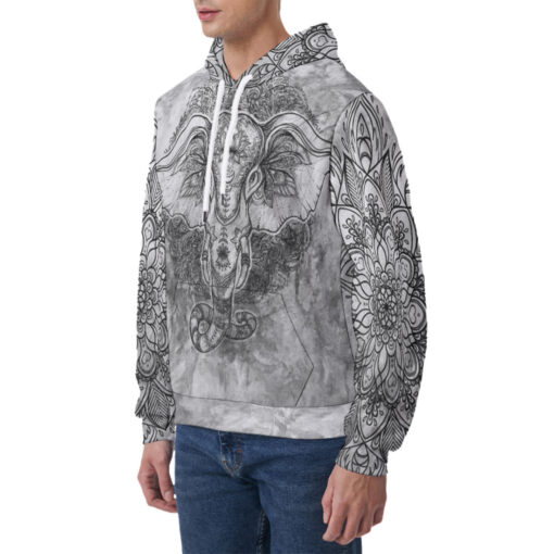 Ethnic Tribal Totem Elephant Men's Hoodie - Image 3