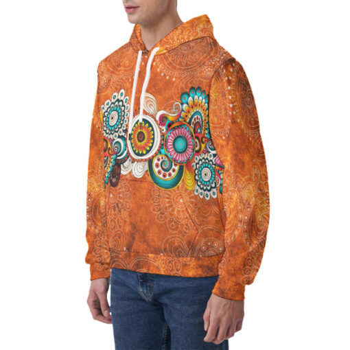 Mehndi Element Ornament Men's Hoodie - Image 3