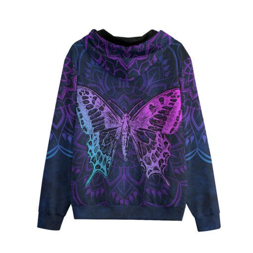 Colorful Mandala And Butterfly Zip Up Hoodie - Image 2