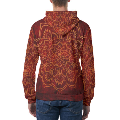 Golden Butterfly on Red Men's Hoodie - Image 4