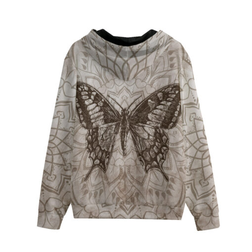 Butterfly Over Mandala Zip Up Hoodie - Image 2