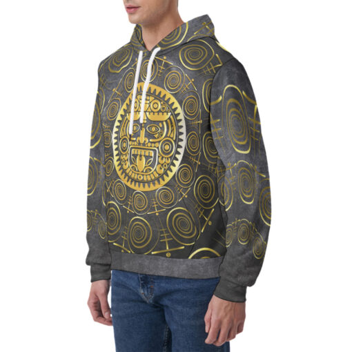 Sacred Mayan Sun God Men's Hoodie - Image 3