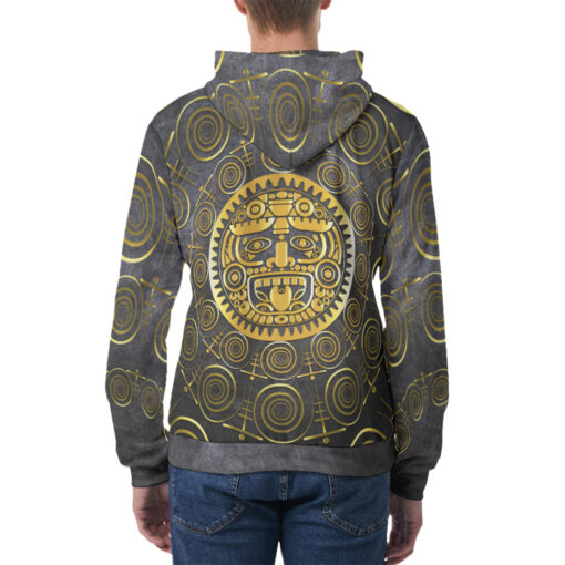 Sacred Mayan Sun God Men's Hoodie - Image 4