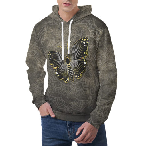 Gold Luxury Butterfly Men's Hoodie