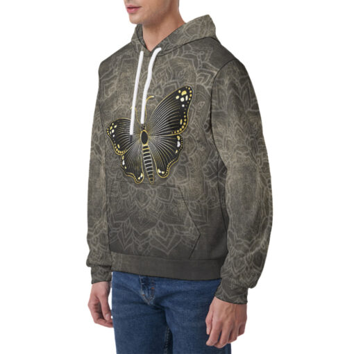 Gold Luxury Butterfly Men's Hoodie - Image 3