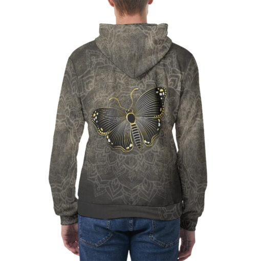 Gold Luxury Butterfly Men's Hoodie - Image 4