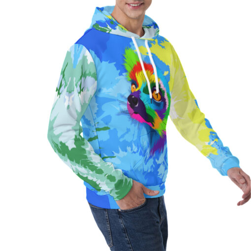 Colorful Lemur Head Men's Hoodie - Image 2