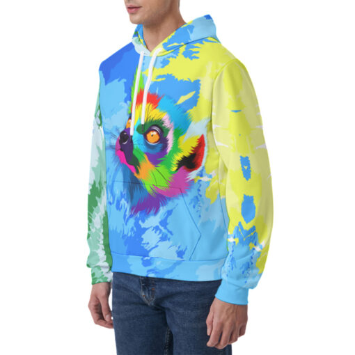 Colorful Lemur Head Men's Hoodie - Image 3