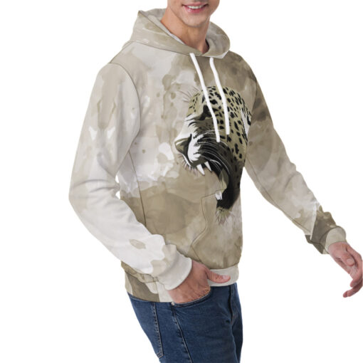 Snarling Leopard Men's Hoodie - Image 2