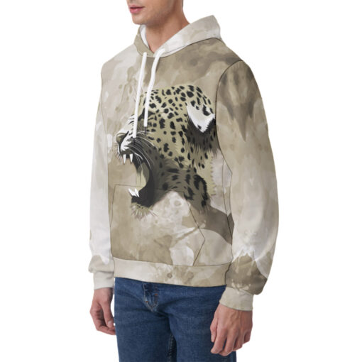 Snarling Leopard Men's Hoodie - Image 3