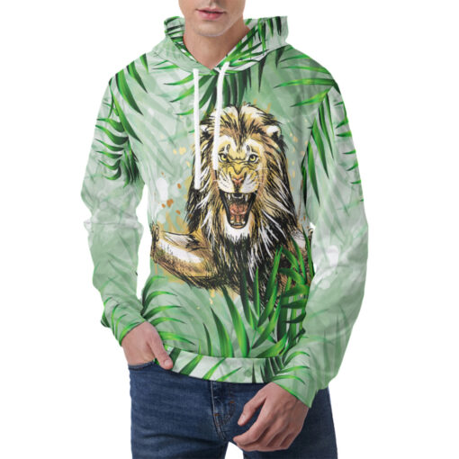 Lion Jumping from Jungle Men's Hoodie