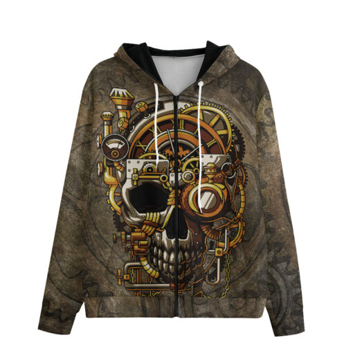 Steampunk Skull Zip Up Hoodie